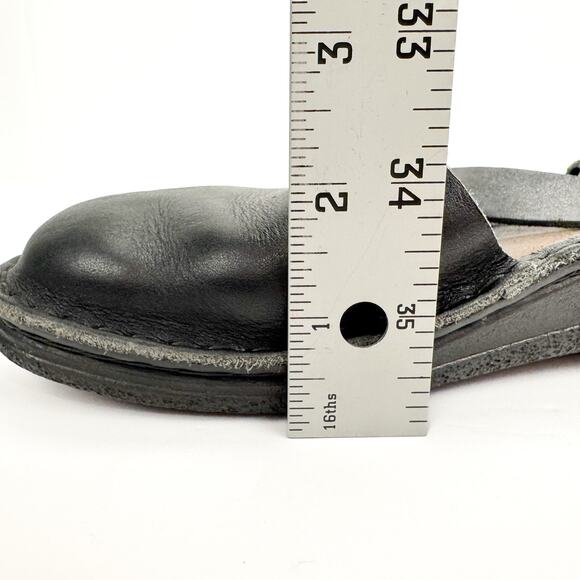 Naot Black Leather Closed Toe Slingback Wedge Sandal Sz 39/ 8-8.5 Comfort Soft - Picture 10 of 13